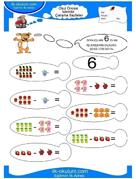 Çocuklar İçin toplam işlemi yaprak testleri 
